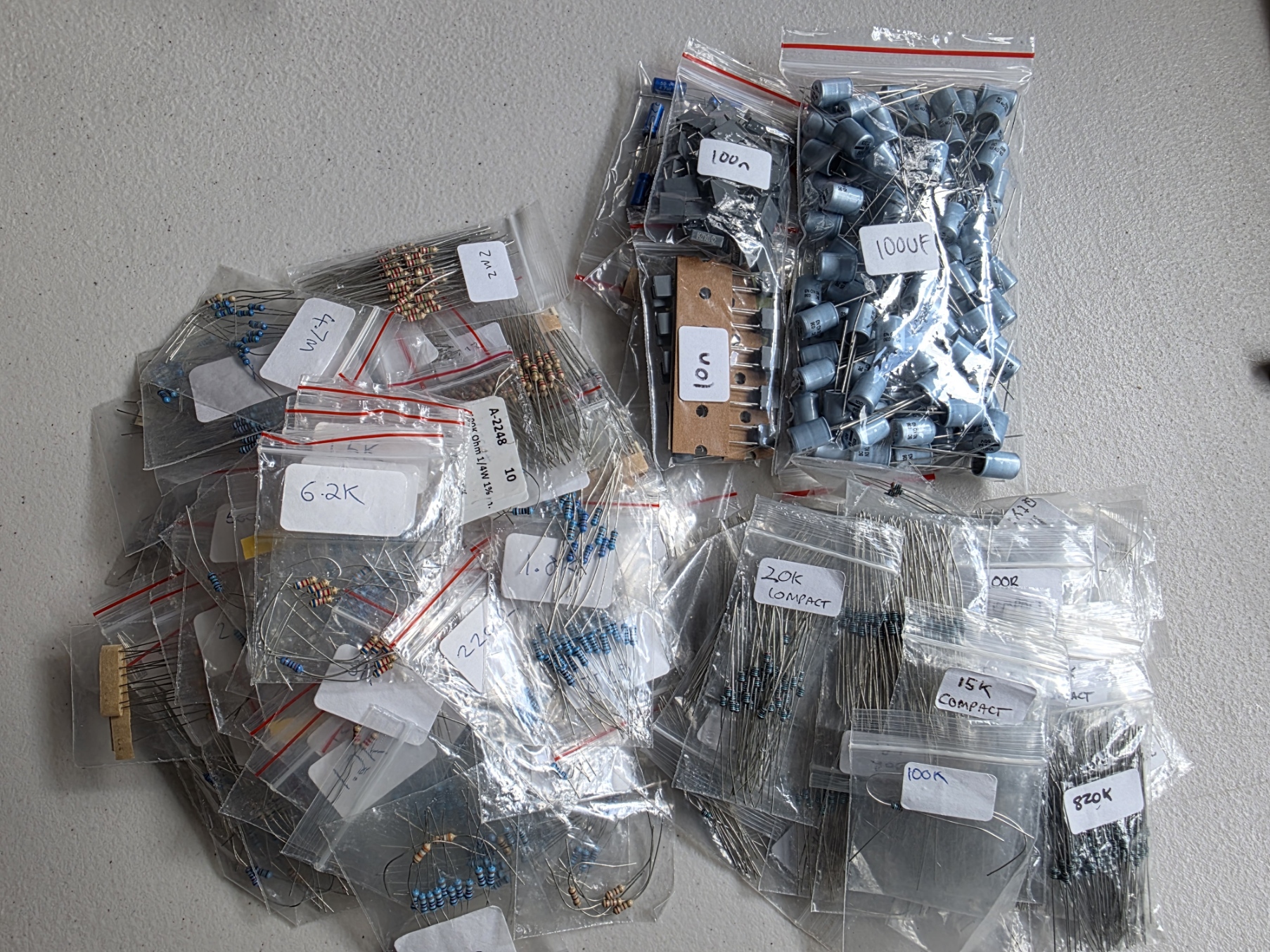 Component Lot - Capacitors and 1000's of resistors